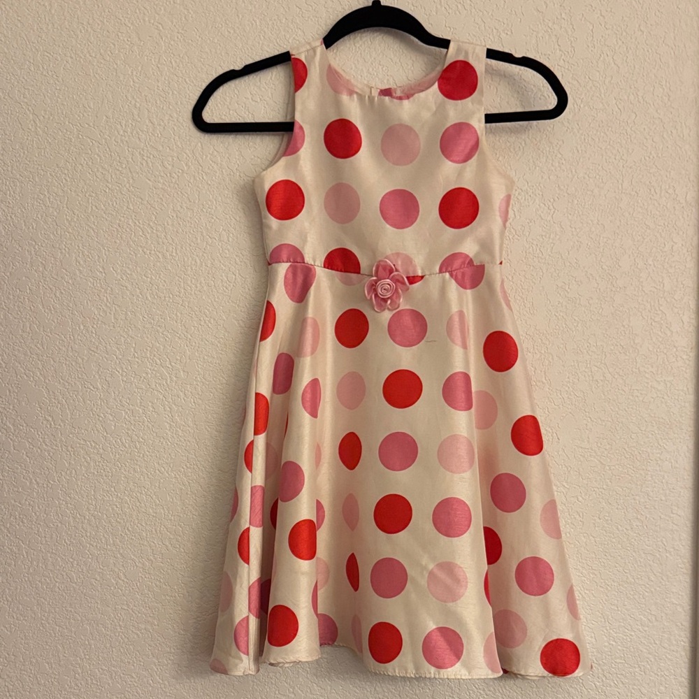Youngland Red and Pink Polka Dot Dress